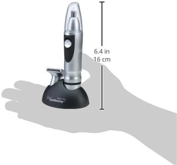 Nose & Beard Trimmer - LED Light Illumination - Battery Operated - Includes Stand - Silver - H5130BK