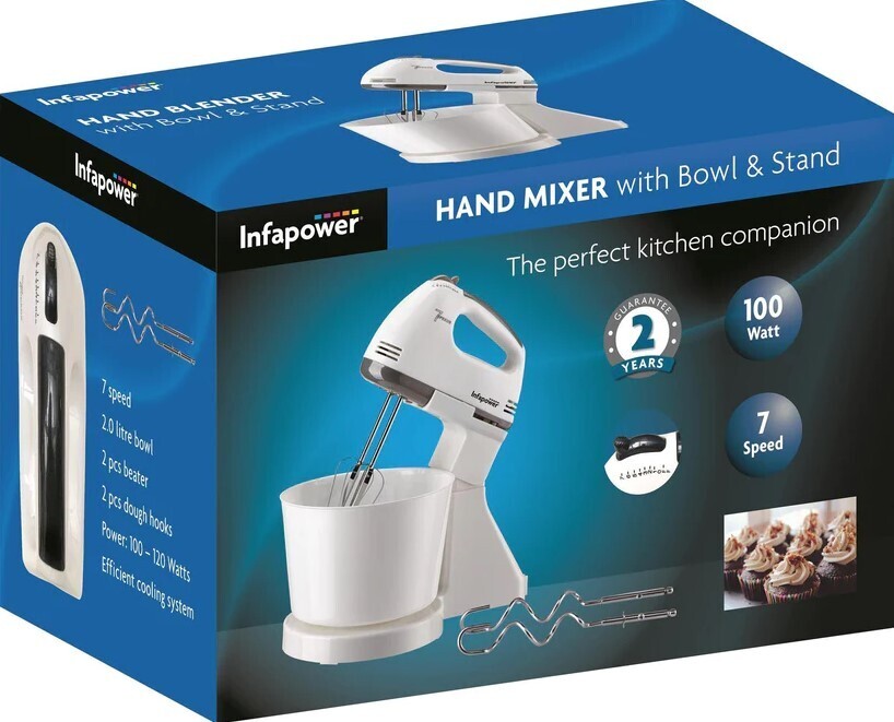 Infapower Hand Mixer with Bowl & Stand - X102