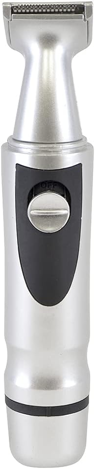 Nose & Beard Trimmer - LED Light Illumination - Battery Operated - Includes Stand - Silver - H5130BK