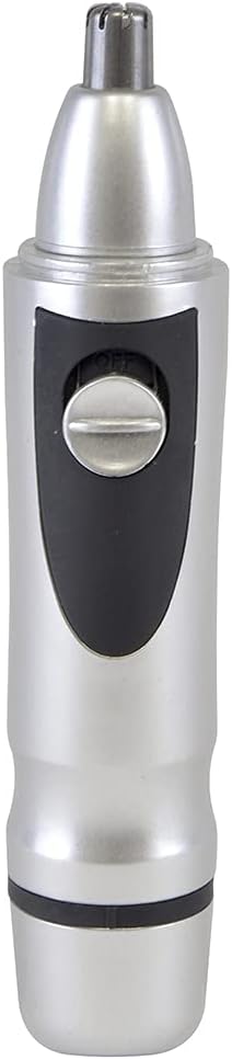 Nose & Beard Trimmer - LED Light Illumination - Battery Operated - Includes Stand - Silver - H5130BK