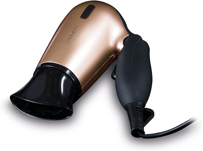 Travel Hair Dryer with Concentrator Nozzle, Travel Bag, 1200 W, Black and Rose Gold