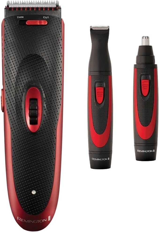 Remington The Works' Hair Clipper Kit - Includes Hair Clippers; Precision Trimmer with Stubble Comb; Nose and Ear Hair Trimmer HC905