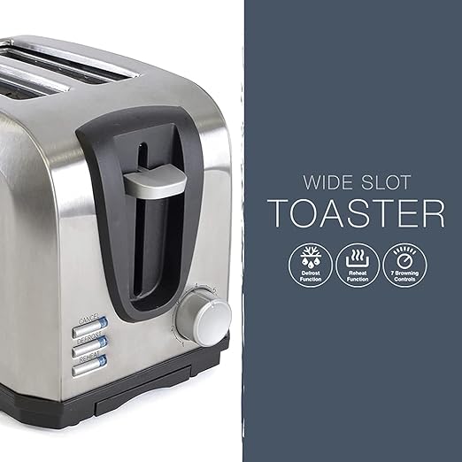 Two Slice Wide Slot Toaster - Brushed Steel  [Energy Class B]