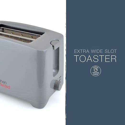 Grey 2 Slice Extra Wide Slot Toaster - 750W