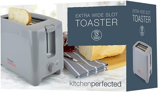 Grey 2 Slice Extra Wide Slot Toaster - 750W