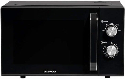 23L Microwave | Manual 35 Minute Timer  | Auto Defrost Function | Glass Turntable and Windowed Door |- Black