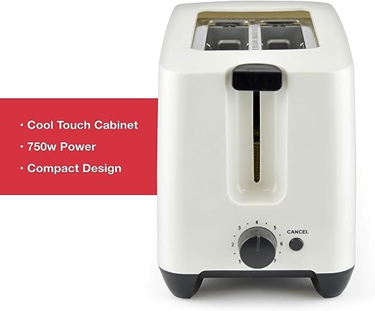 2 Slice extra-wide slot Toaster - White