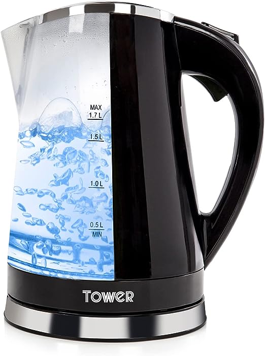 LED Colour Changing Kettle, 1.7L, 2200W, Black