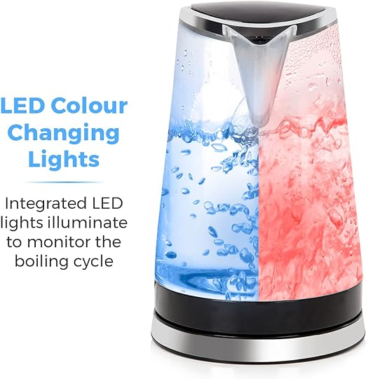 LED Colour Changing Kettle, 1.7L, 2200W, Black