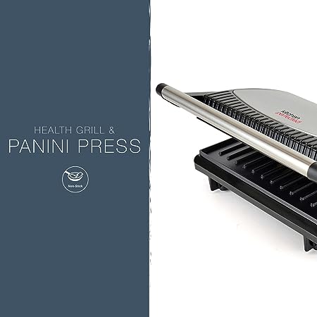 Panini Press and Health Grill - Black Steel