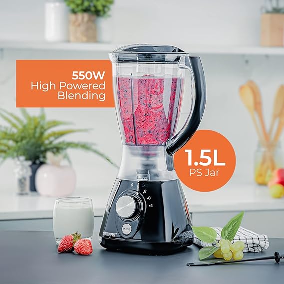 2 IN 1 Blender and Grinder ¦ 550 W ¦ 2 Year Warranty ¦ Black