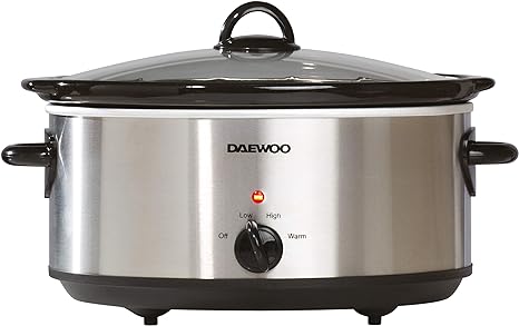 Stainless Steel Slow Cooker |  6.5 Litre | 3 Heat Settings