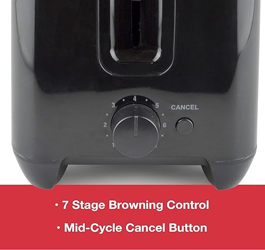 Two Slice Extra Wide Slot Toaster - 750W - Gloss Black