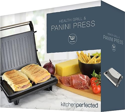 Panini Press and Health Grill - Black Steel