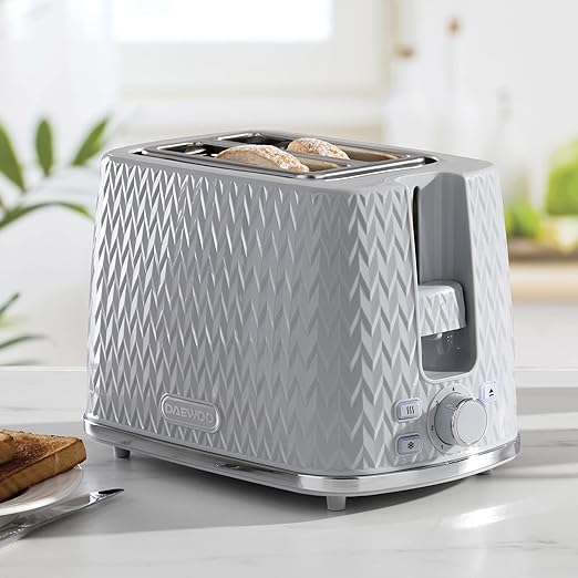 Toaster and Kettle Set | 1.7 Litre 3kw Jug Kettle and 2 Slice Toaster, Grey, Plastic