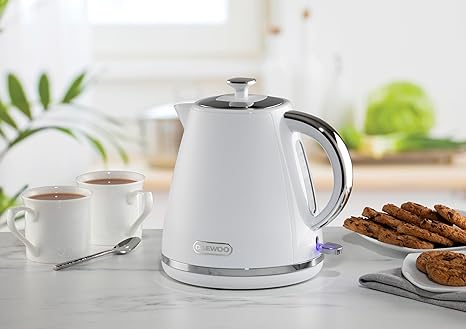 Kettle and Toaster Combo | Stainless Steel Pyramid  | 1.7 Litre Kettle and 2 Slice Toaster | White