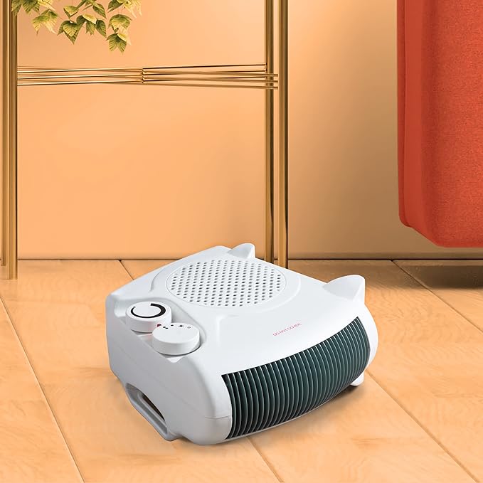 Flat Upright Electric Fan Heater | 2000 Watts | White