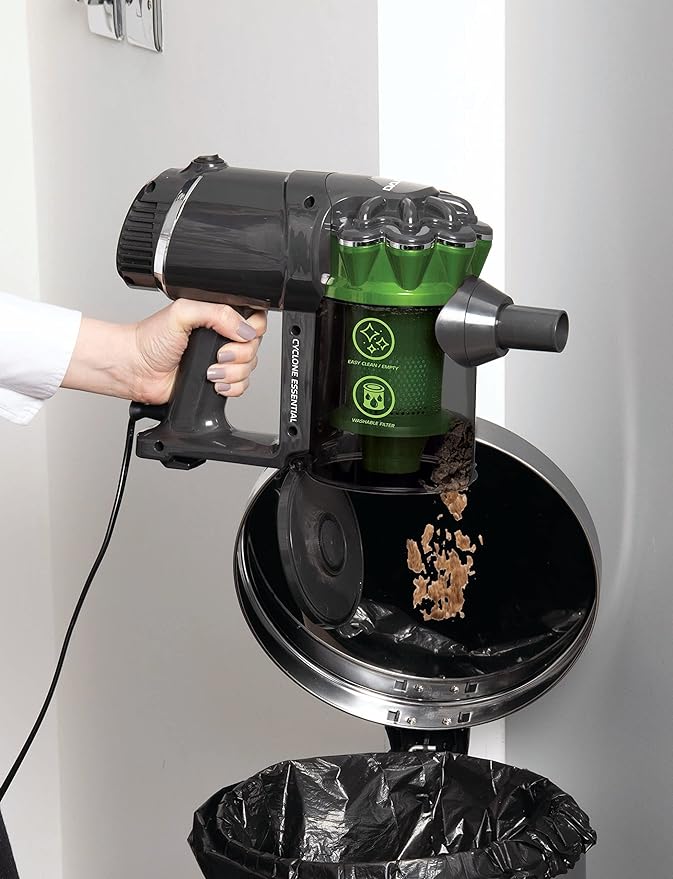 Corded Handheld Vacuum Cleaner with 0.8 L Easy-Empty Dust Tank and Cyclonic Suction