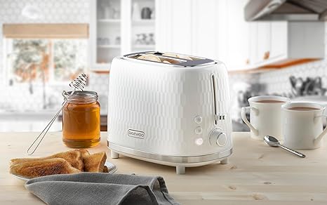 Kettle & Toaster Set | Daewoo Honeycomb Collection | 1.7 Littre Kettle and " Slice Toaster | White