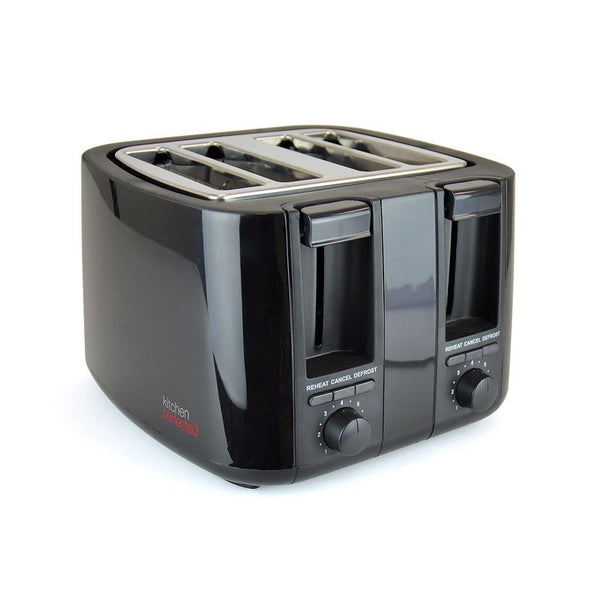 Four Slice Extra Wide Slot Toaster Black