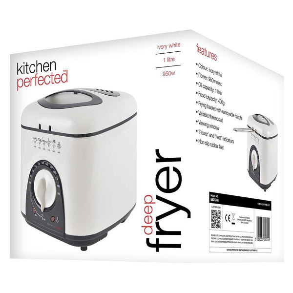 Compact Deep Fryer - Ivory White - 1.0Ltr